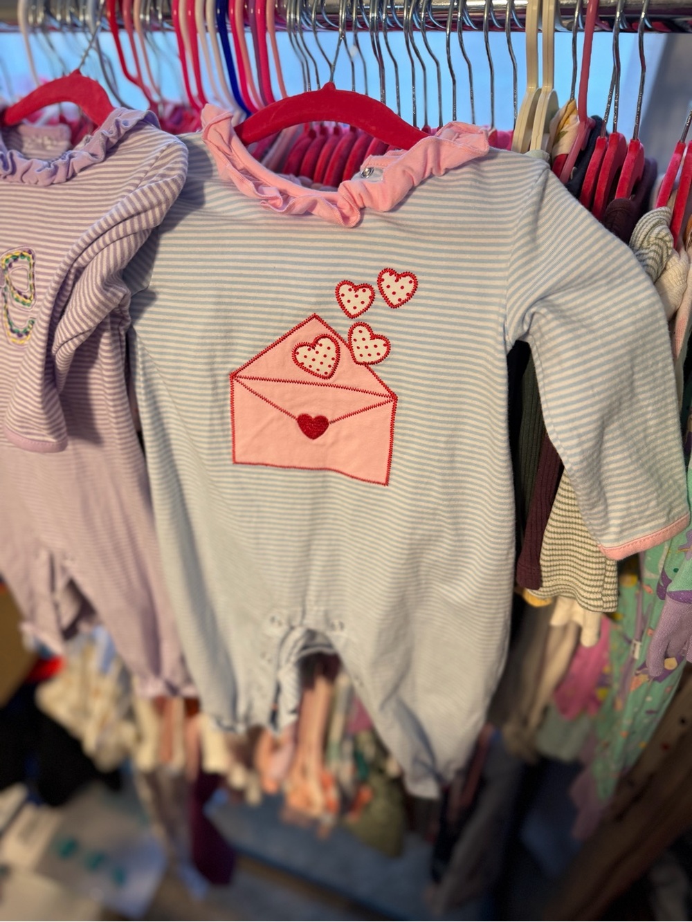 Jellybean 6 months Valentines Romper; Worn Once